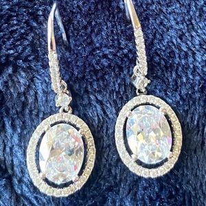 Sparkly CZ and silver earrings